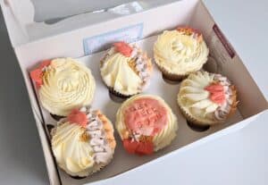 Autumnal cream orange taupe get well soon cupcakes