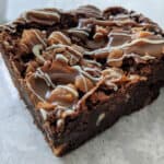 Caramel Fudge Chocolate white chocolate chip gluten free Brownie