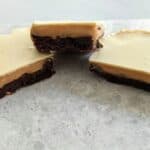 Millionaire Brownie with white chocolate topping