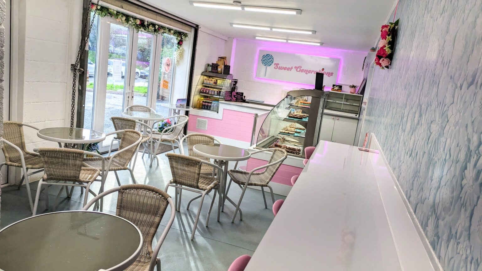 Cake shop full length photo
