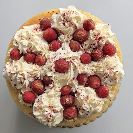 Raspberry victoria Fresh Cream Cake 3 layers tall